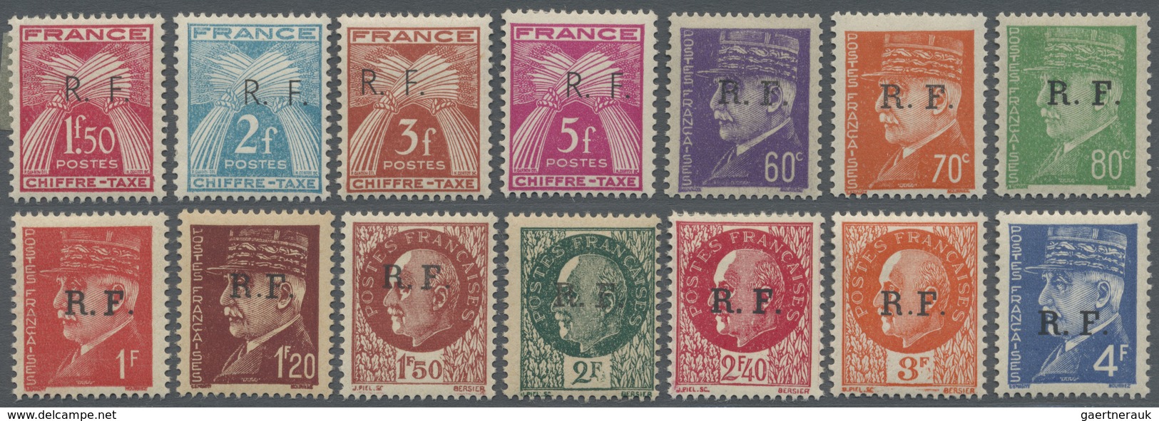 * Frankreich - Lokalausgaben: Bordeaux: 1944, 60 C. - 4,50 Fr. Pétain And Postage Due 30 C. - 5 Fr. Wi - Autres & Non Classés