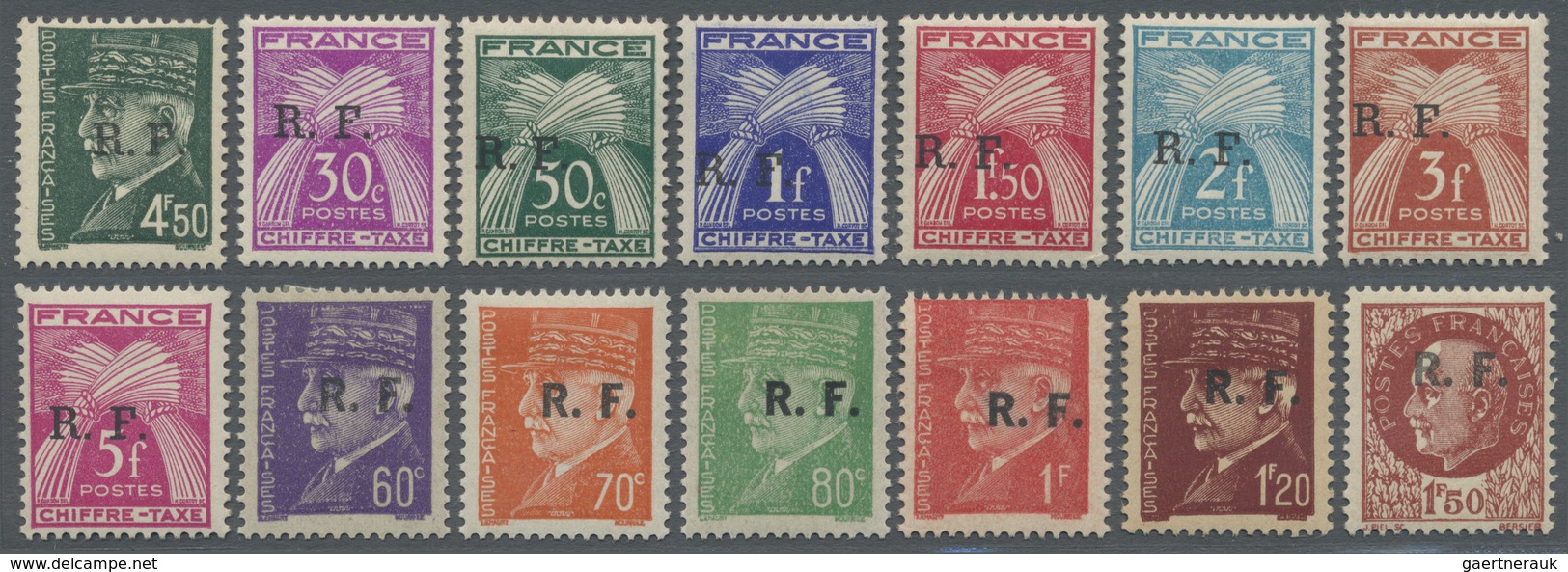 * Frankreich - Lokalausgaben: Bordeaux: 1944, 60 C. - 4,50 Fr. Pétain And Postage Due 30 C. - 5 Fr. Wi - Autres & Non Classés