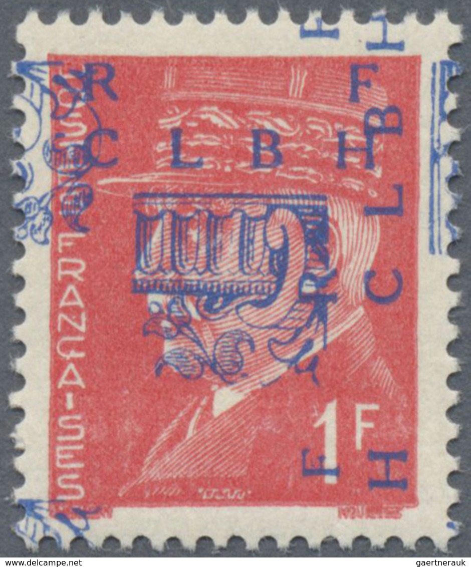 ** Frankreich - Lokalausgaben: Decazeville (Aveyron): 1944, 1 Fr. Pétain Mint Never Hinged With Overpri - Autres & Non Classés