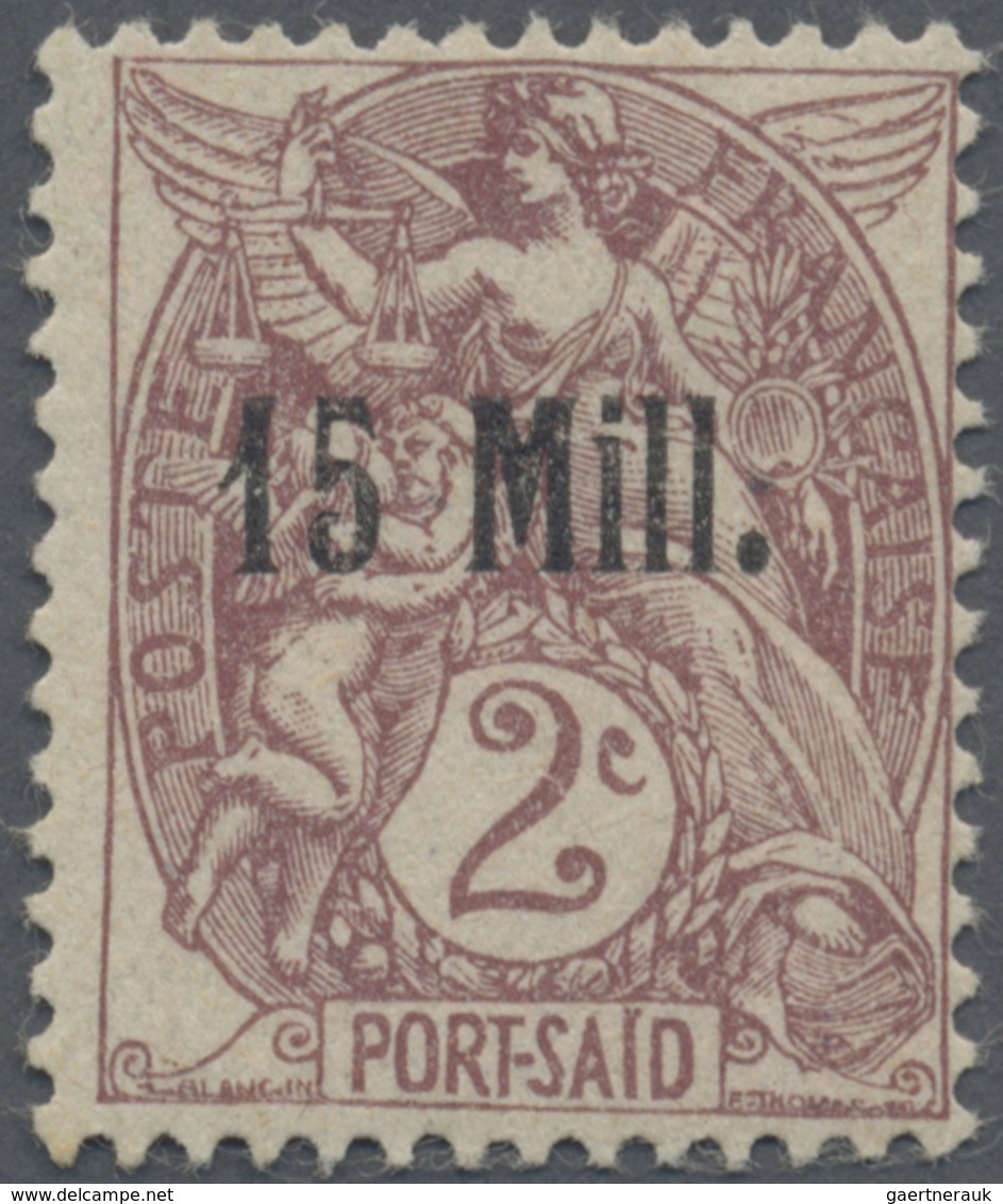 ** Französische Post In Ägypten - Alexandria: 1921, 15m. On 2c. Lilac-brown, Overprint On "PORT SAID", - Andere & Zonder Classificatie