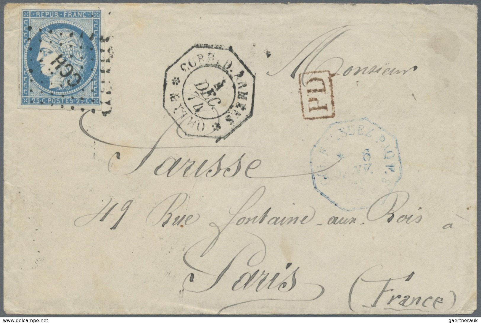 Br Französische Post In China: 1874 - French Offices: Military Mail Envelope Written From Mytho Dated ' - Andere & Zonder Classificatie