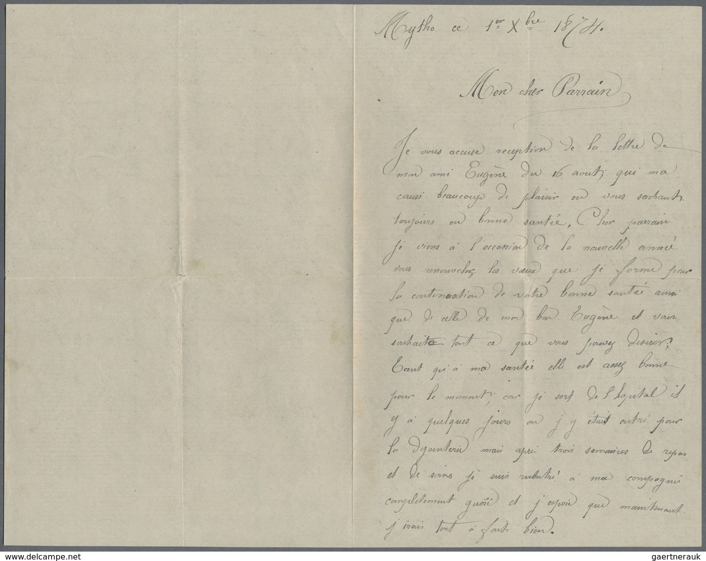 Br Französische Post In China: 1874 - French Offices: Military Mail Envelope Written From Mytho Dated ' - Andere & Zonder Classificatie