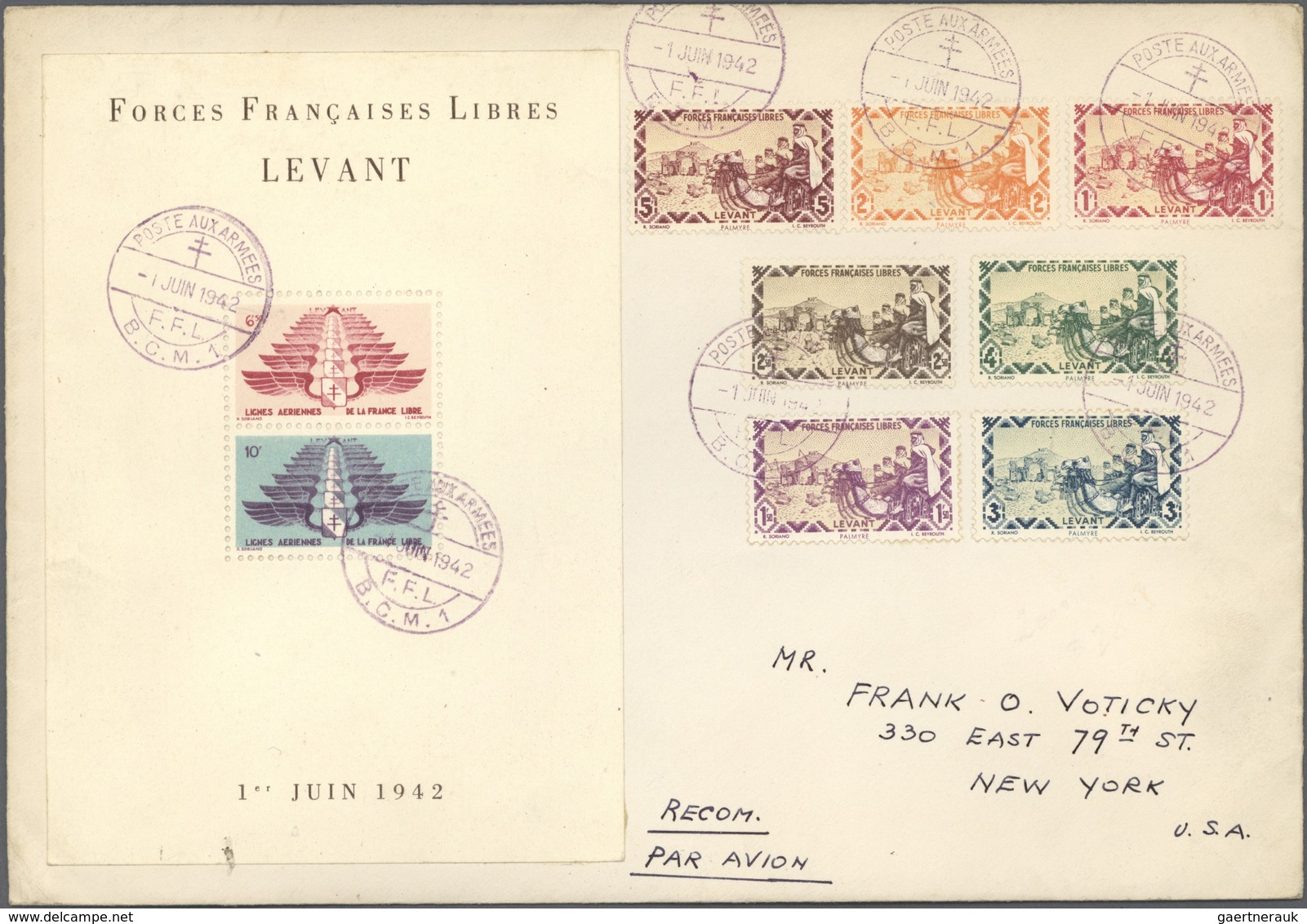 Französische Post In Der Levante: 1942, Air Force Emblem, Souvenir Sheet Perf. And Imperf., Each On - Autres & Non Classés