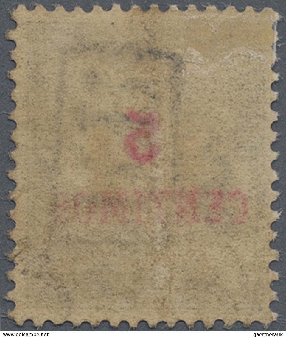 * Französische Post In Marokko: 1903, 5 C. Postage Stamp Blue With Red Overprint '5 / CENTIMOS' As Wel - Andere & Zonder Classificatie