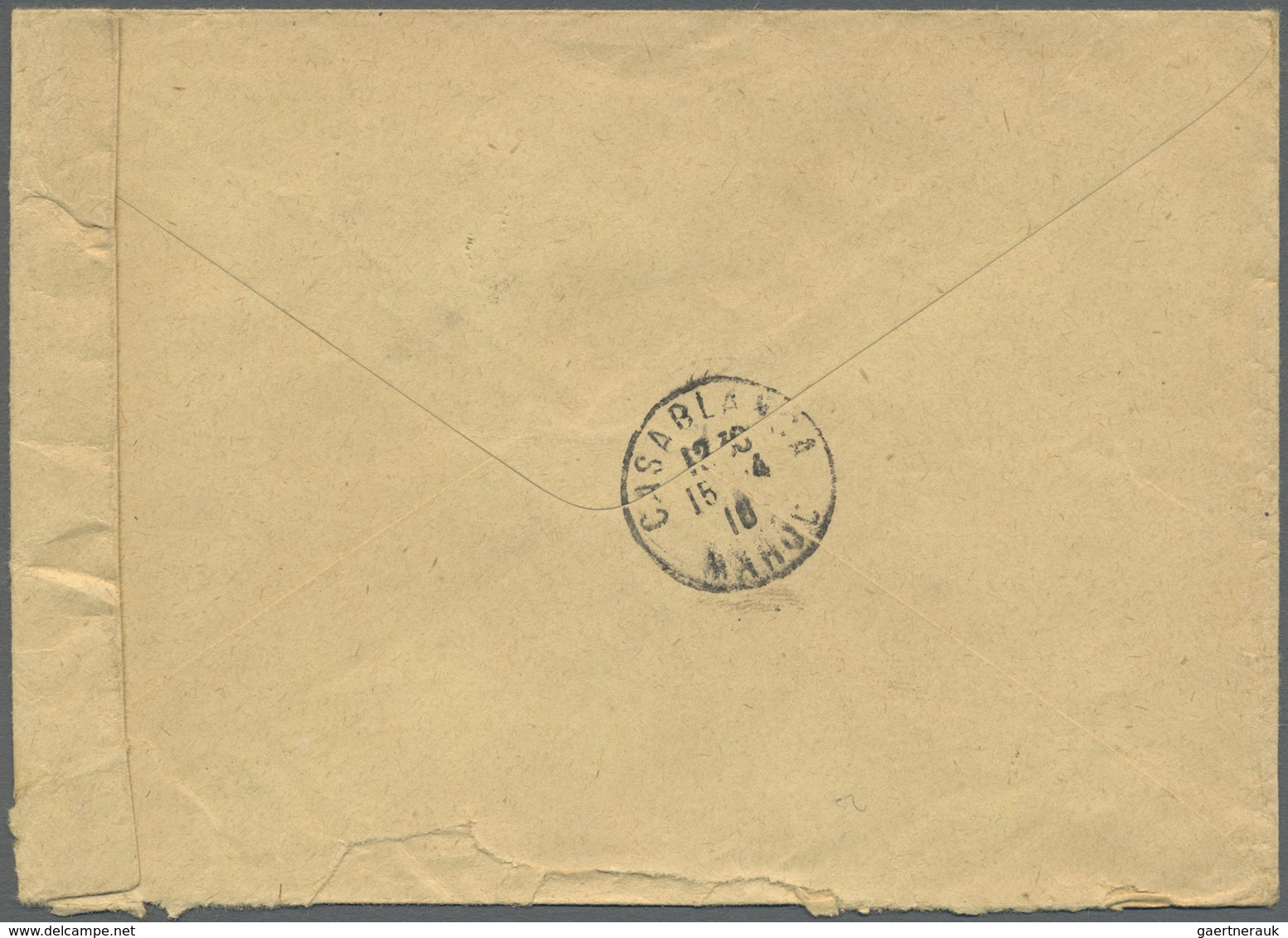 Br Französische Post In Marokko: 1916. Registered Envelope Addressed To Casablanca Bearing French Maroc - Andere & Zonder Classificatie