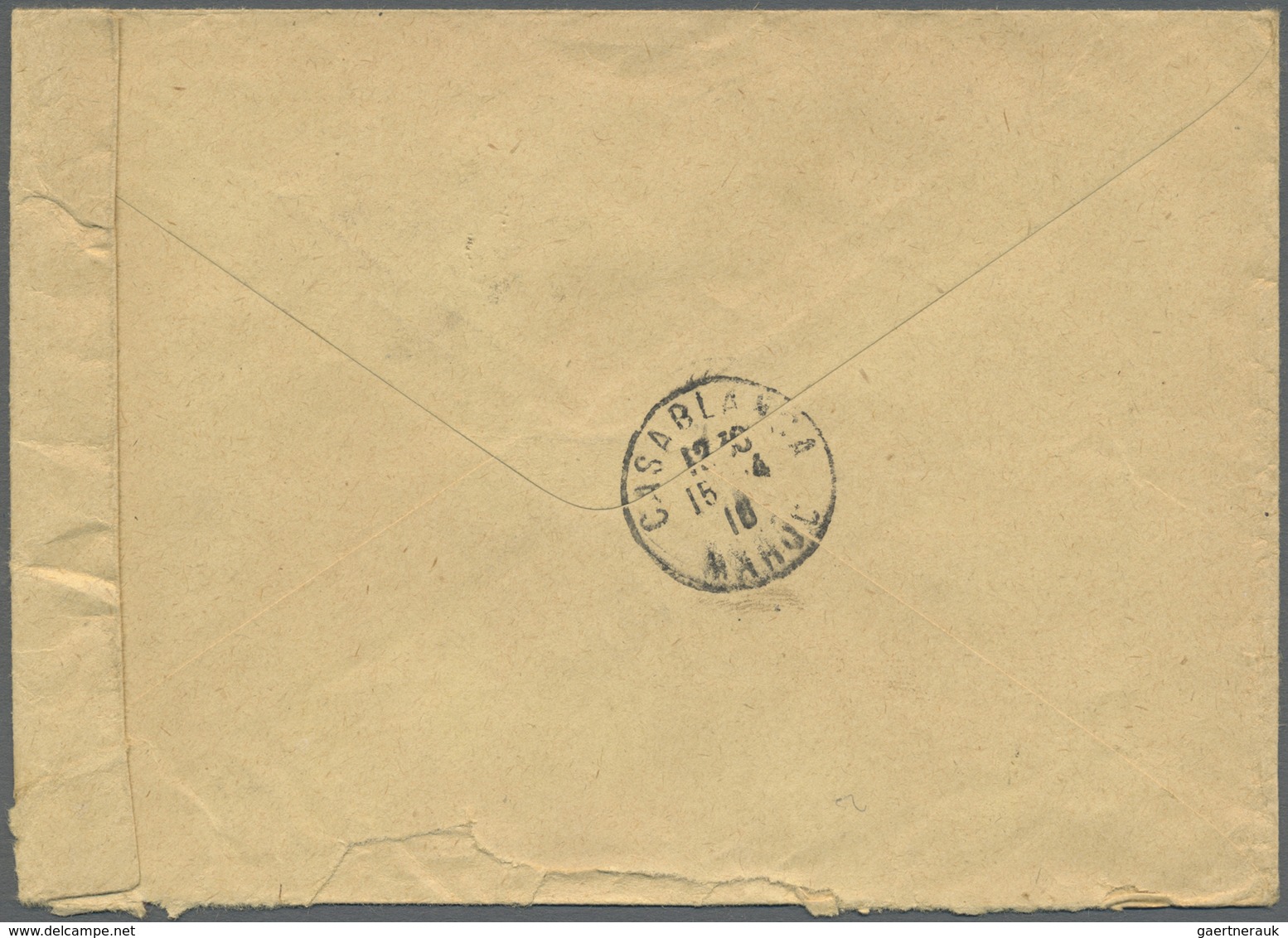 Br Französische Post In Marokko: 1916. Registered Envelope Addressed To Casablanca Bearing French Maroc - Autres & Non Classés