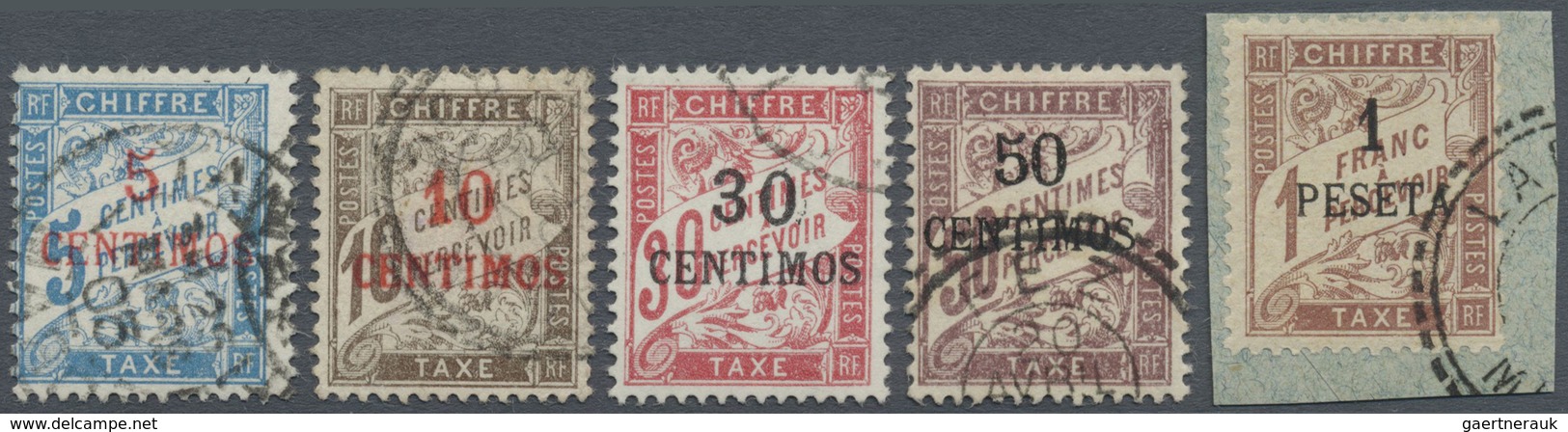 O/Brfst Französische Post In Marokko - Portomarken: 1896, Portomarken Von Frankreich Mit Spanischem Zweizeil - Other & Unclassified