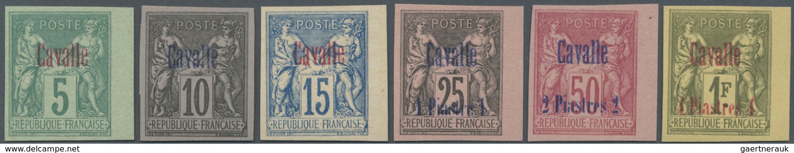 (*) Französische Postdampfer-Agenturen: Kawala: 1893. CAVALLE. Série Complète De 6 Non Dentelés Sur Papi - Autres & Non Classés