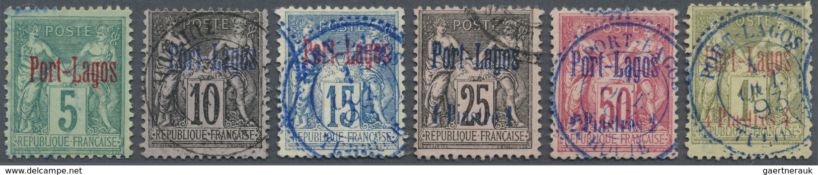 O Französische Postdampfer-Agenturen: Port Lagos: 1893, Stamps Of France With Overprint "PORT-LAGOS", - Autres & Non Classés
