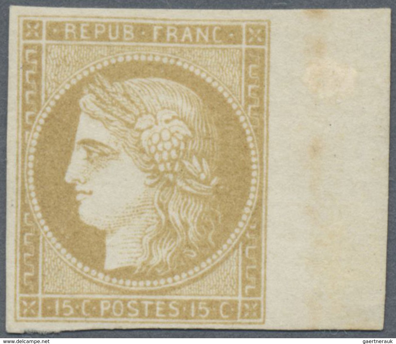 * Französische Kolonien - Allgemeine Ausgabe: 1872/77, 10 C. Yellow-brown, Full To Wide Margins With R - Andere & Zonder Classificatie