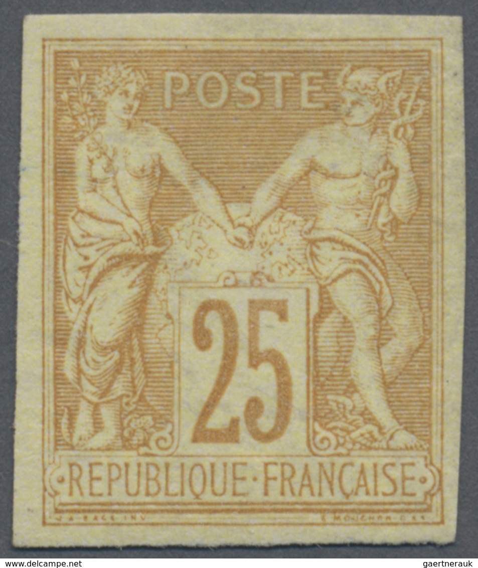 * Französische Kolonien - Allgemeine Ausgabe: 1878-80 25 C. Gelbraun, Ungebraucht Mit Originalgummi, F - Autres & Non Classés