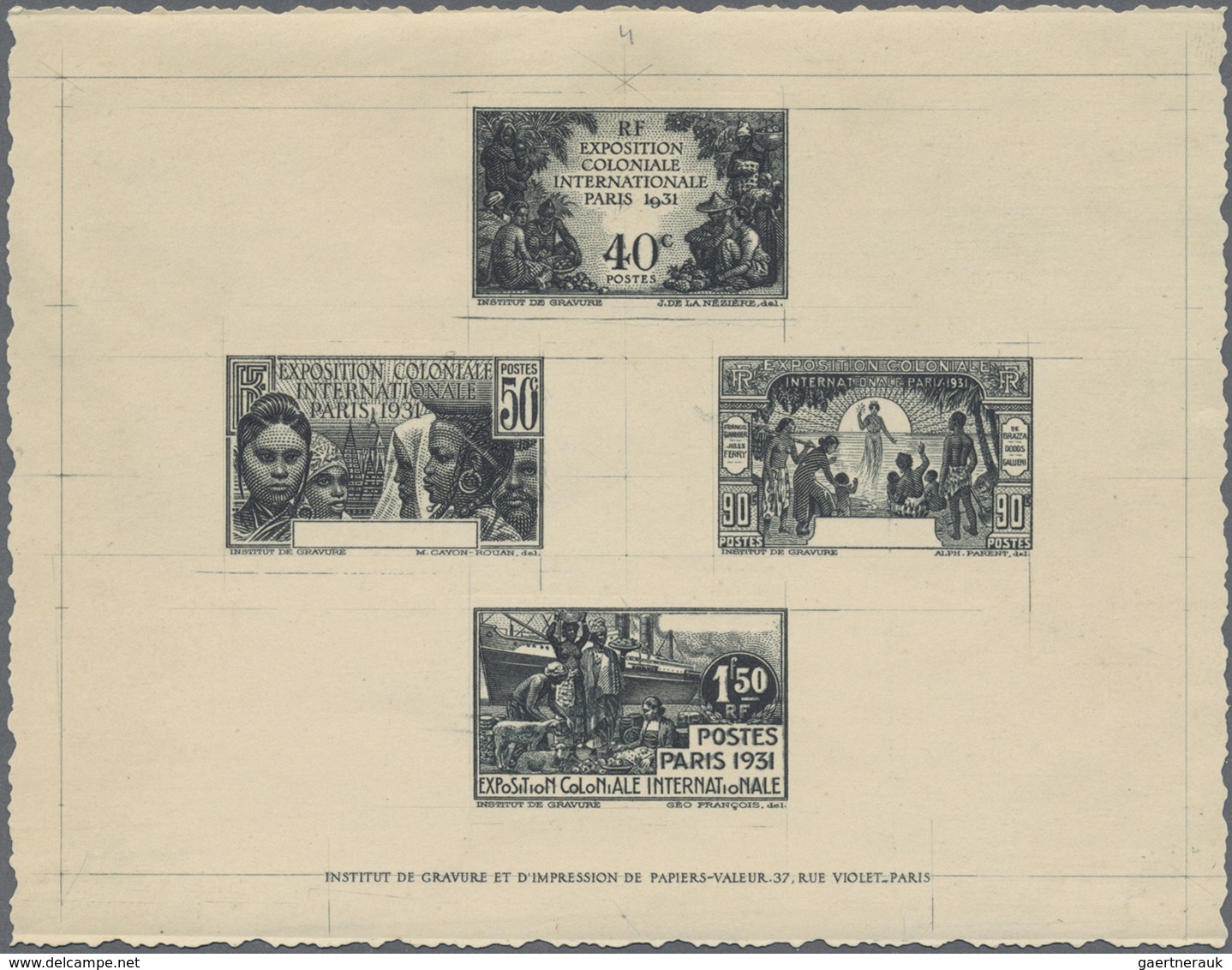 Französische Kolonien - Allgemeine Ausgabe: 1931. Exposition Coloniale De 1931. Épreuve Collective E - Andere & Zonder Classificatie