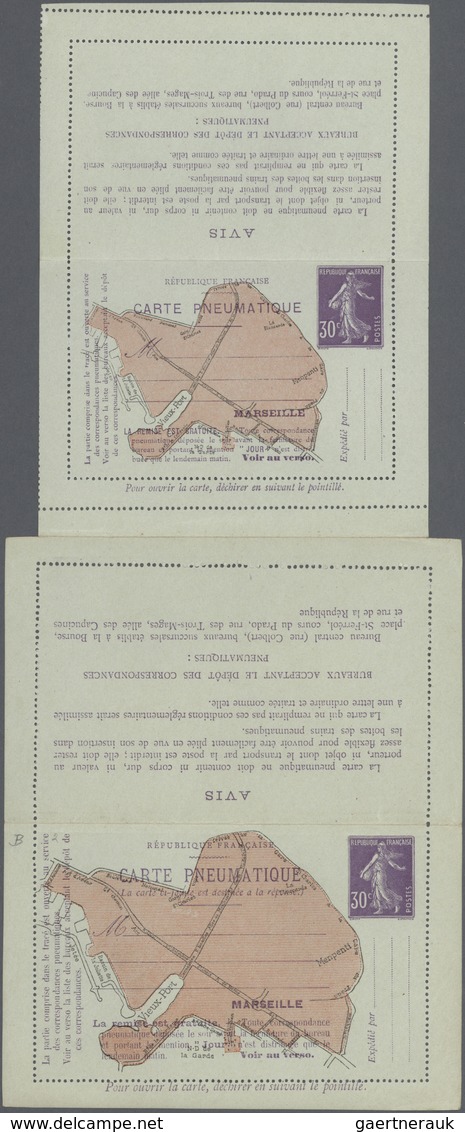 GA Frankreich - Ganzsachen: 1910, 30 C Violet On Bright Green Semeuse, Pneumatic Stationery Letter Card - Autres & Non Classés