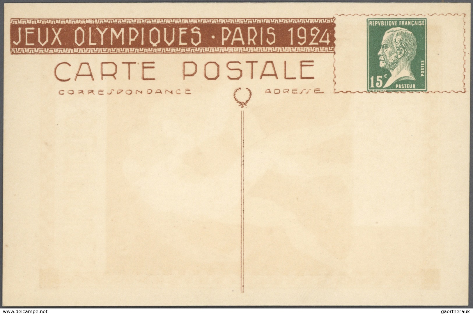 GA Frankreich - Ganzsachen: 1924, France. Complete set of 8 picture postcards 15c Pasteur (inclusive or