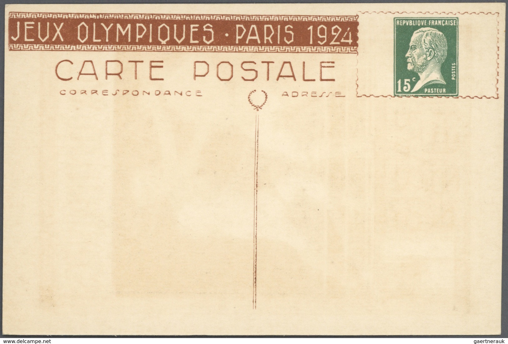 GA Frankreich - Ganzsachen: 1924, France. Complete set of 8 picture postcards 15c Pasteur (inclusive or