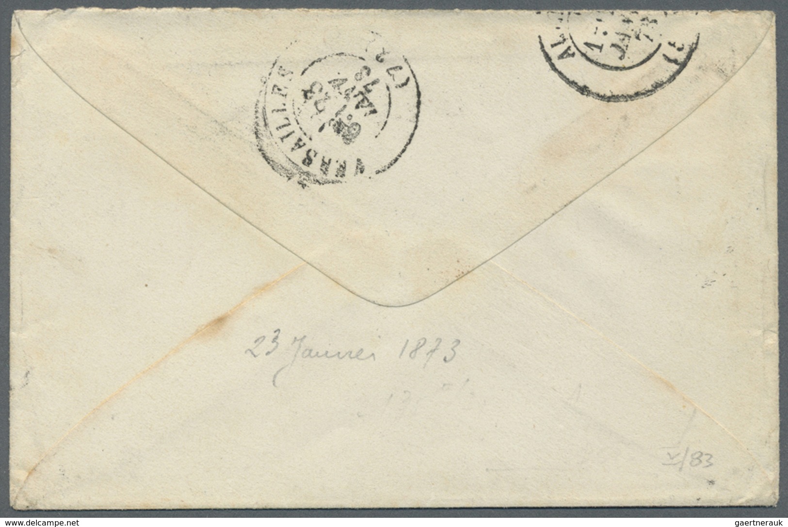 Br Frankreich - Stempel: 1873/1875, VERSAILLES ASSEMBLEE-NATIONALE, Two Covers With Single Franking 25 - 1877-1920: Période Semi Moderne