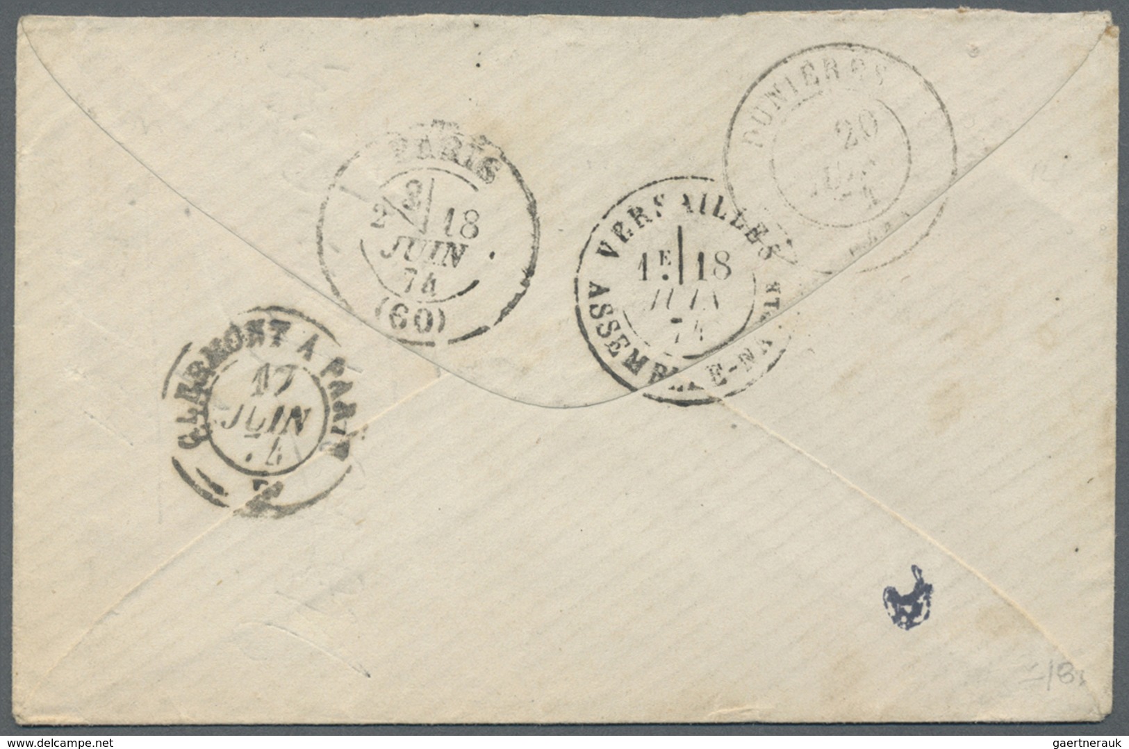 Br Frankreich - Stempel: 1873/1875, VERSAILLES ASSEMBLEE-NATIONALE, Two Covers With Single Franking 25 - 1877-1920: Semi Modern Period