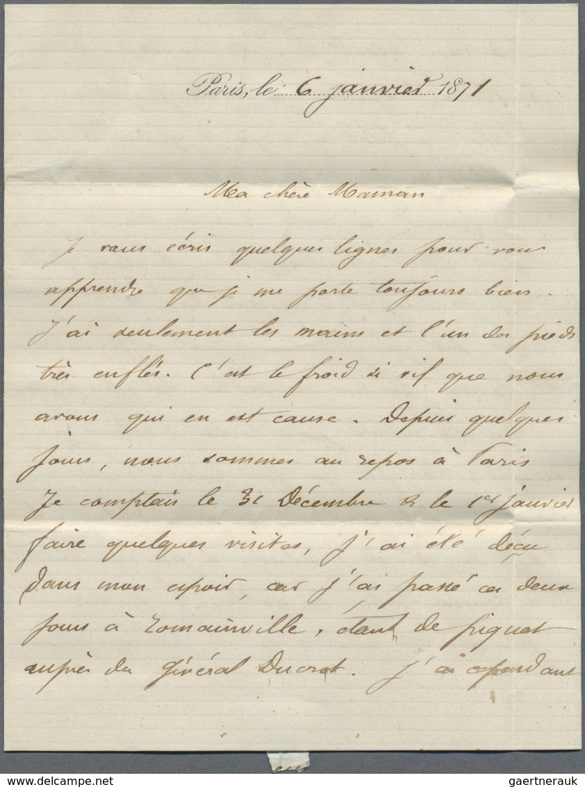 Br Frankreich - Ballonpost: 1871, Printed Letter Flown By Ballon Nr.55 "DUQUESNE (3)" Bearing A Ceres 2 - 1960-.... Brieven & Documenten