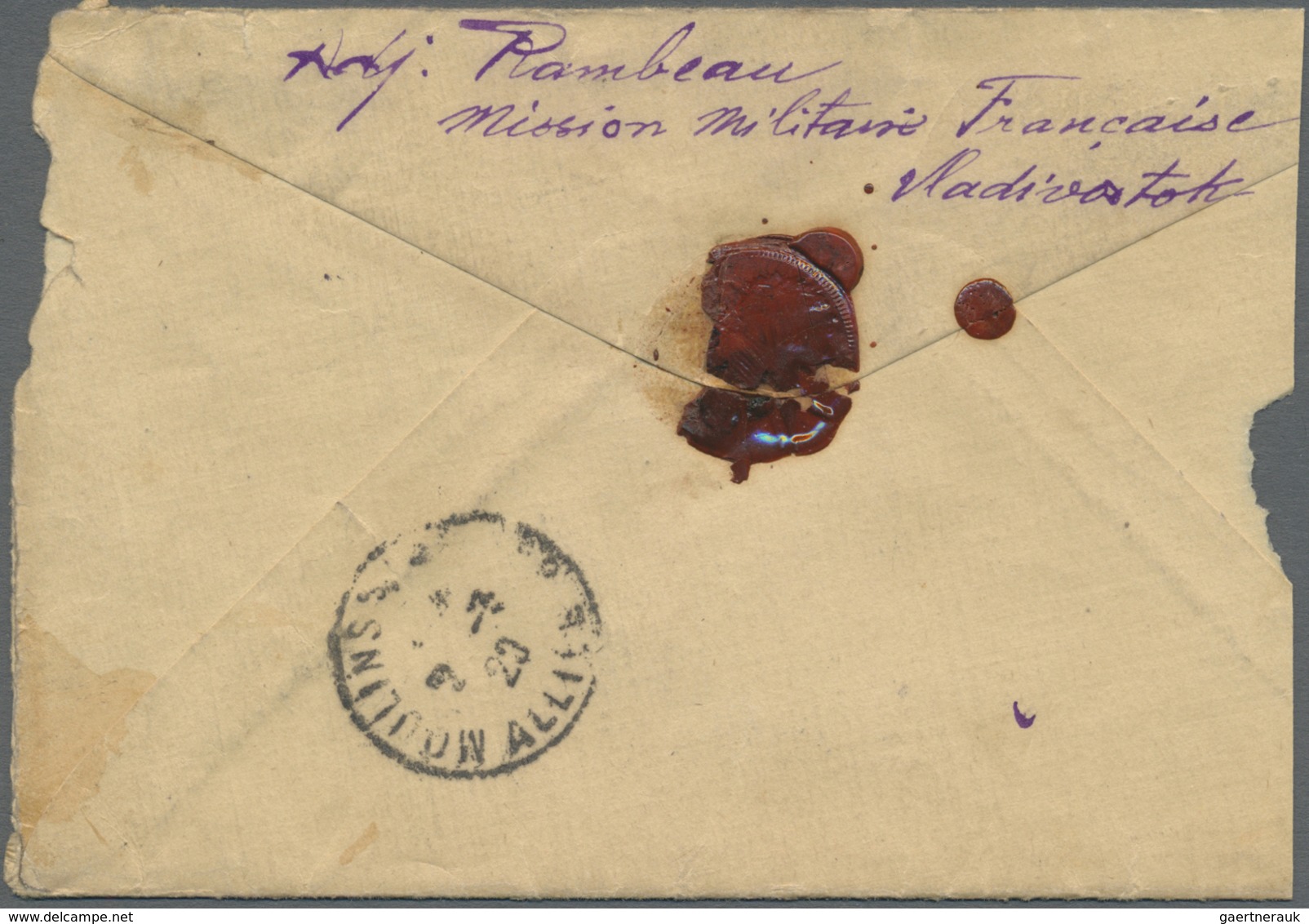 Br Frankreich - Militärpost / Feldpost: 1920. Registered Envelope (faults,shortened At Left, Roughly Op - Militaire Stempels Vanaf 1900 (buiten De Oorlog)