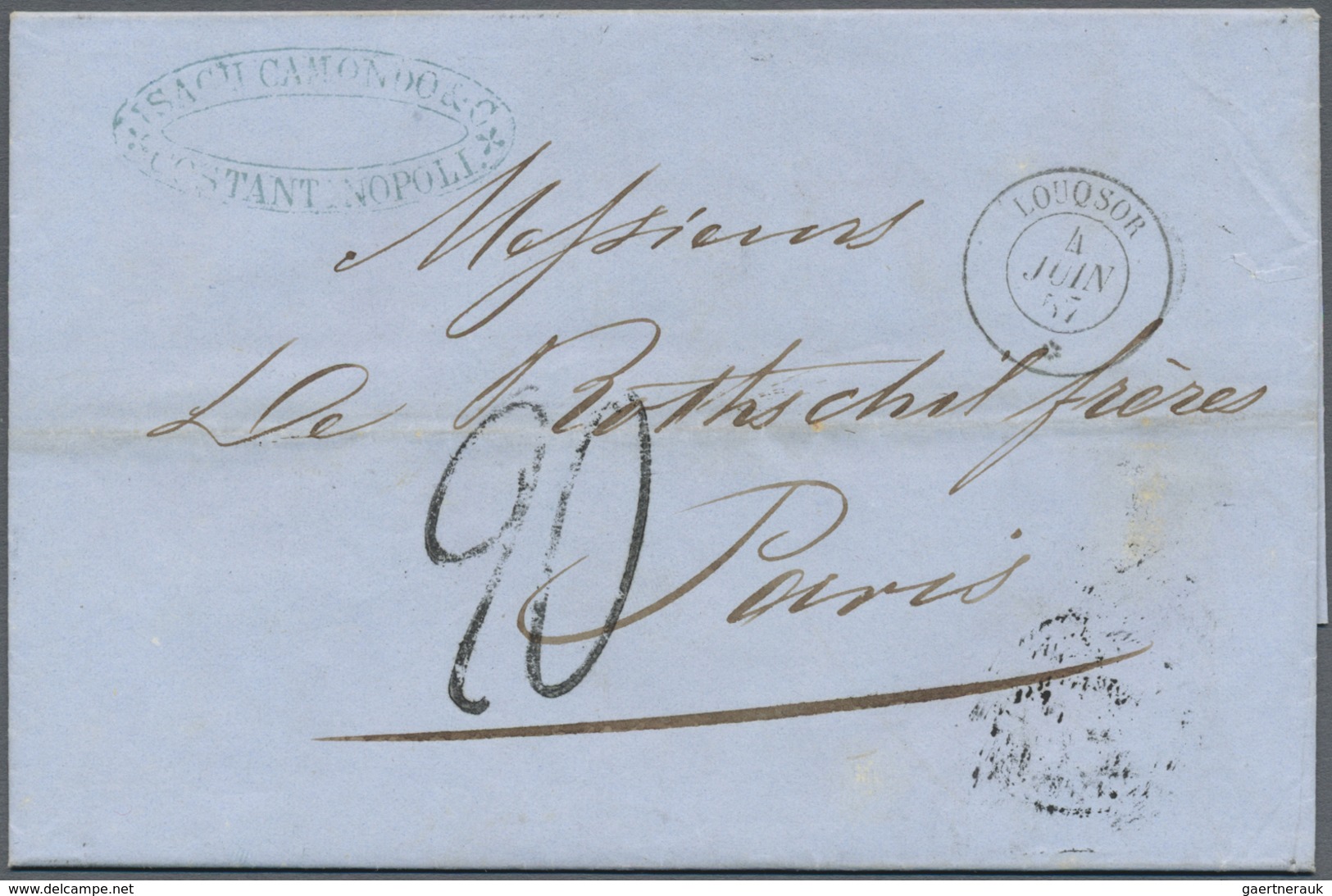 Br Frankreich - Schiffspost: 1857, Shipletter From CONSTATINOPLE To Paris With Transit Mark French P.O. - Andere & Zonder Classificatie