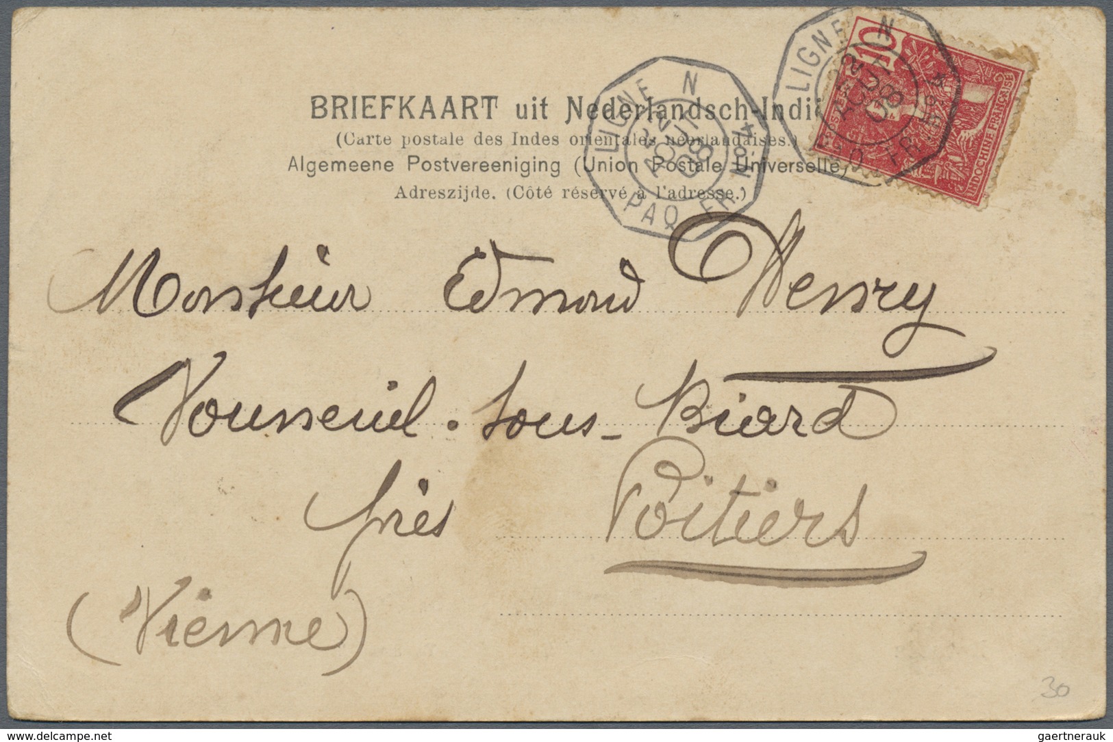 Br Frankreich - Schiffspost: 1904/1908, Three Franked Picture Cards With Motives From Cambodgia And Bat - Andere & Zonder Classificatie