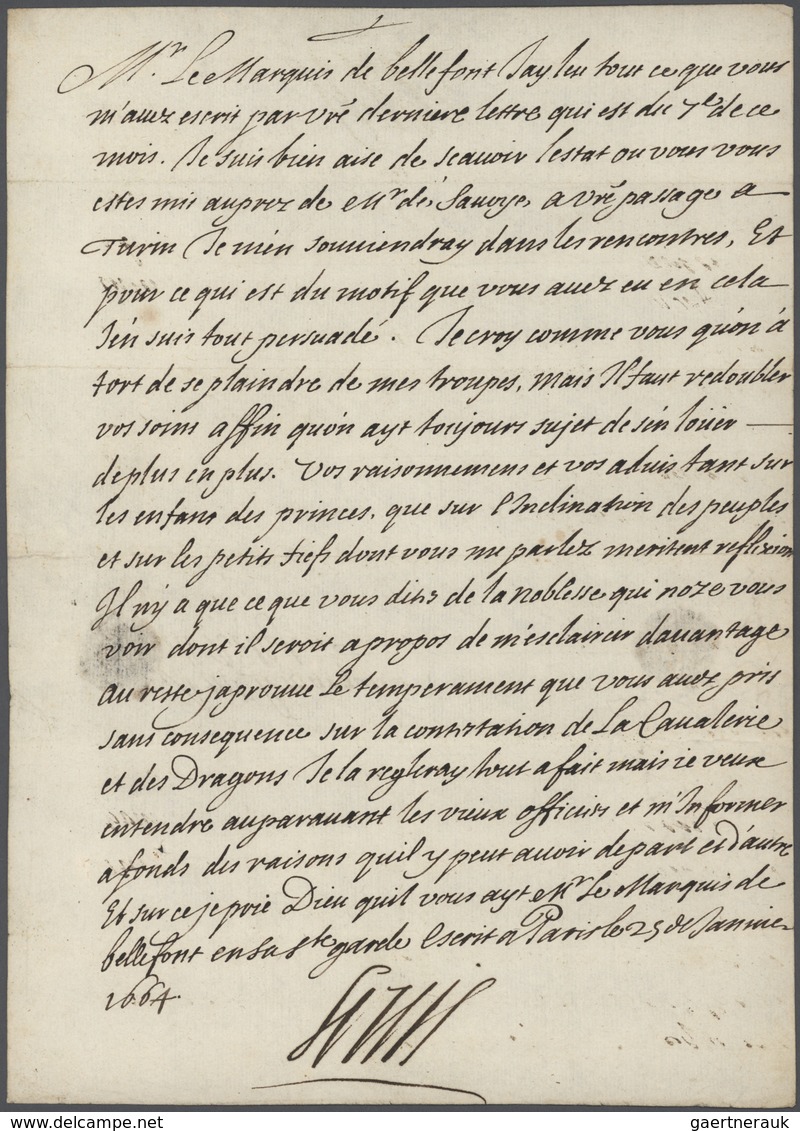 Br Frankreich - Besonderheiten: 1664, "Sun King" Louis XIV Of France (1638 - 1715), Complete Manuscript - Andere & Zonder Classificatie