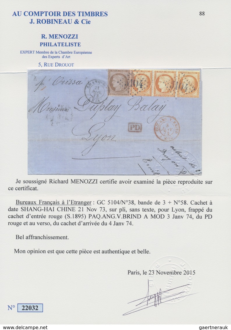 Br Frankreich - Besonderheiten: French Offices, 1873. Envelope Addressed To France Bearing 'Siege' Yver - Autres & Non Classés