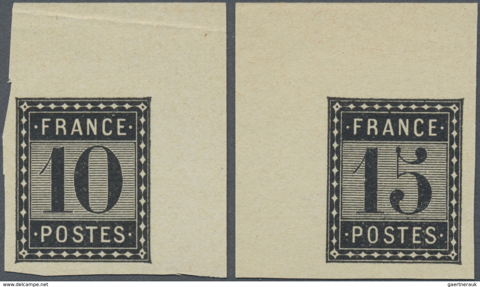 (*) Frankreich - Besonderheiten: 1876, Essay De L'Imprimerie Nat. 10 C. Black And 15 C. Black On Cream-c - Autres & Non Classés