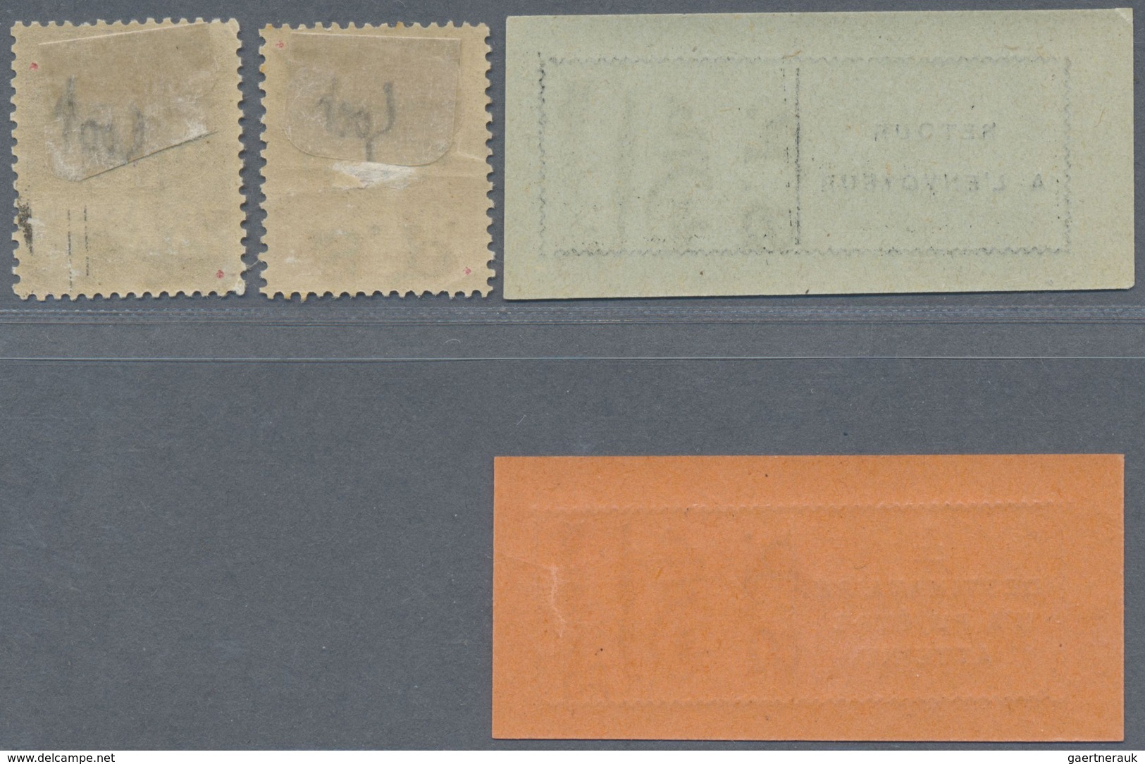 * Frankreich - Besonderheiten: 1916, Semeuse 30 C Orange And 35 C Violet With INVERTED Imprint "S.P. D - Autres & Non Classés