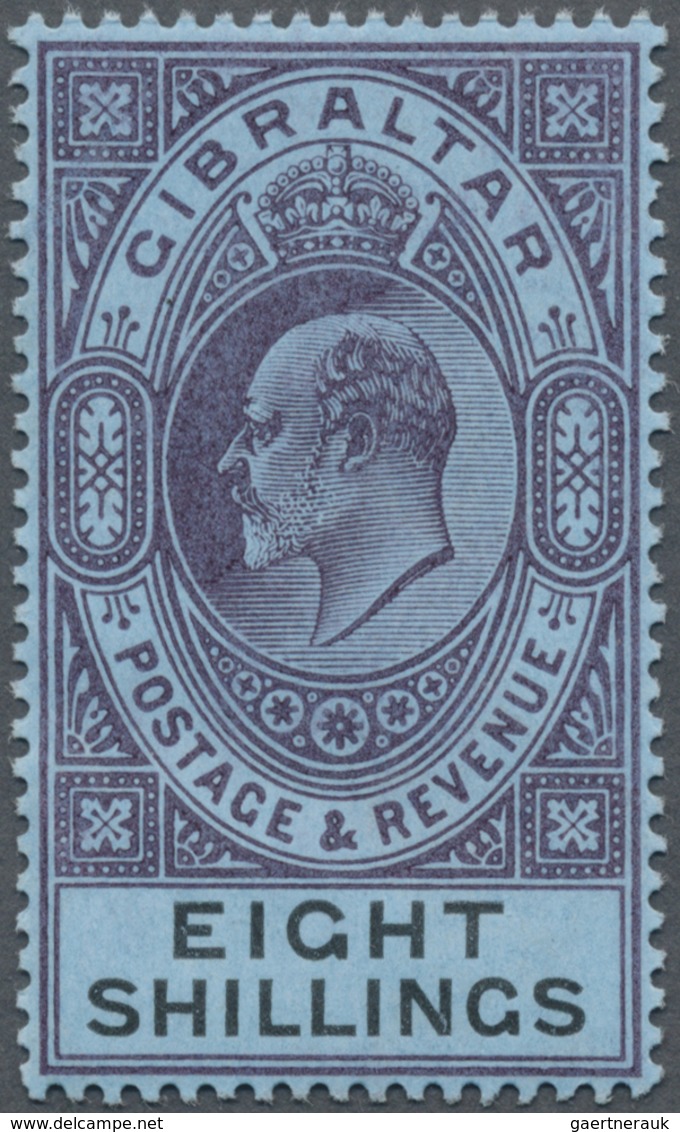 ** Gibraltar: 1903, 8s. Dull Purple And Black/blue, Crown CA, Fresh Colour, Well Perforated, Unmounted - Gibraltar
