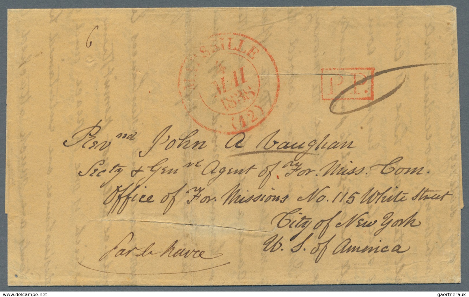 Br Griechenland - Vorphilatelie: 1838, Folded Letter (inside Not Complete, Sender Was A Missionary Of A - ...-1861 Voorfilatelie