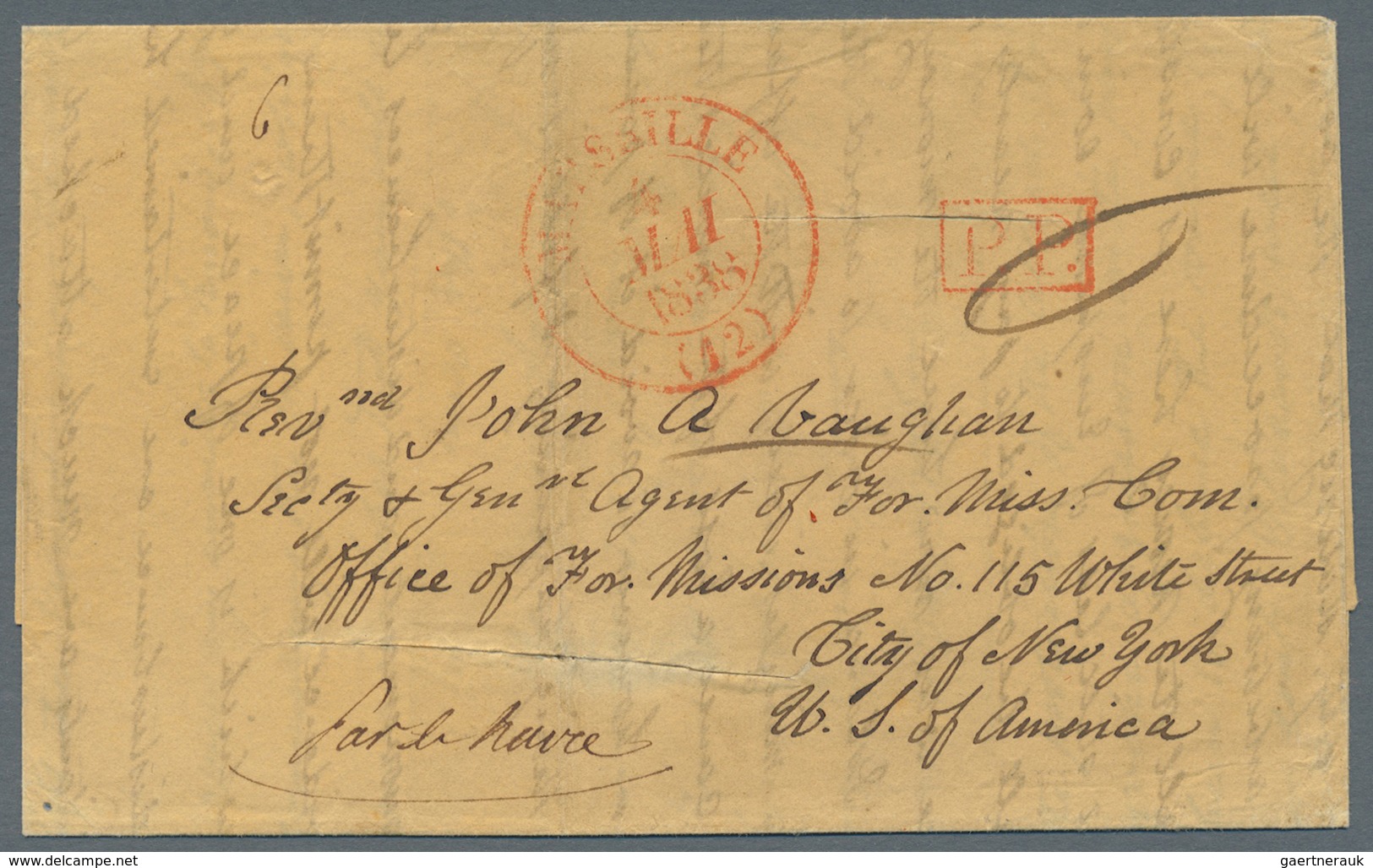 Br Griechenland - Vorphilatelie: 1838, Folded Letter (inside Not Complete, Sender Was A Missionary Of A - ...-1861 Préphilatélie