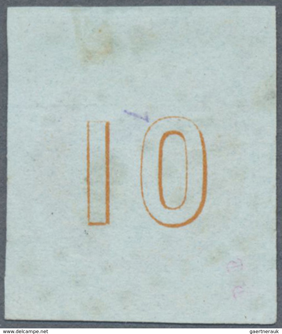 O Griechenland: 1861, Hermes Head 10 Lepta Orange On Bluish, Broad Margins, With Number Cancellation " - Brieven En Documenten