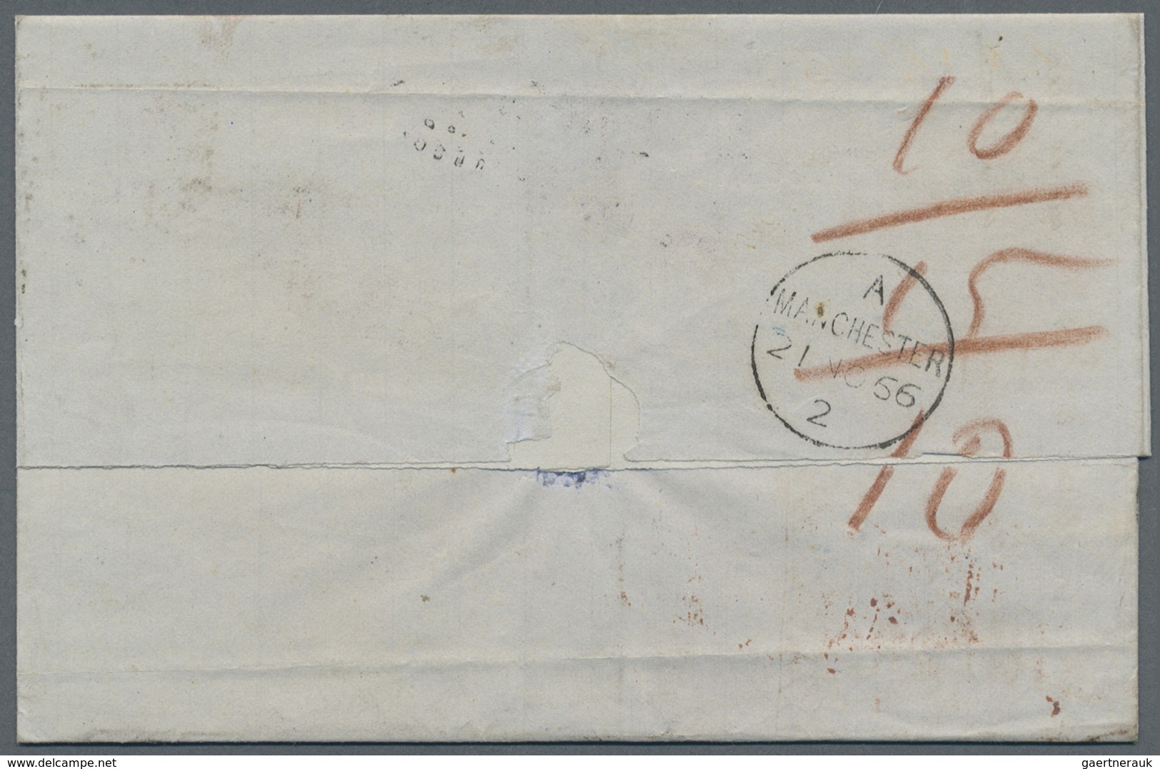 Br Griechenland: 1866. Folded Letter Sheet Addressed To Manchester Bearing 'Large Hermes' Yvert 12, 51 - Lettres & Documents