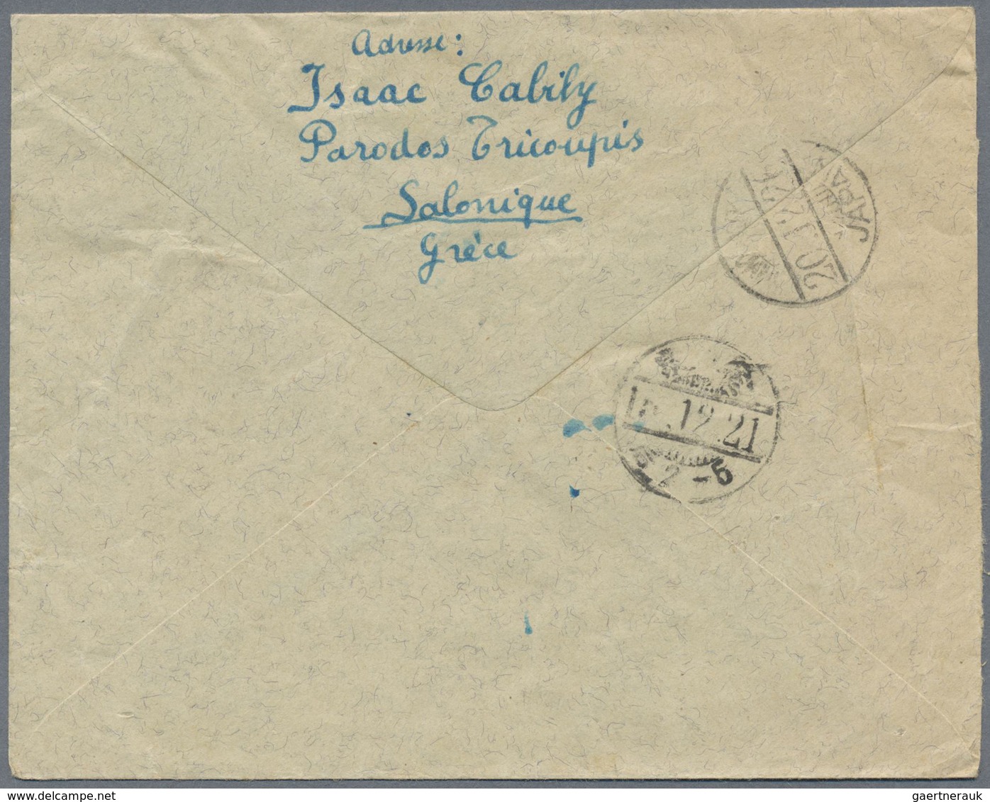 Br Griechenland: 1926, 3 Dr Carmine, Horizontal Pair As Multiple Franking On Registered Cover From THES - Brieven En Documenten