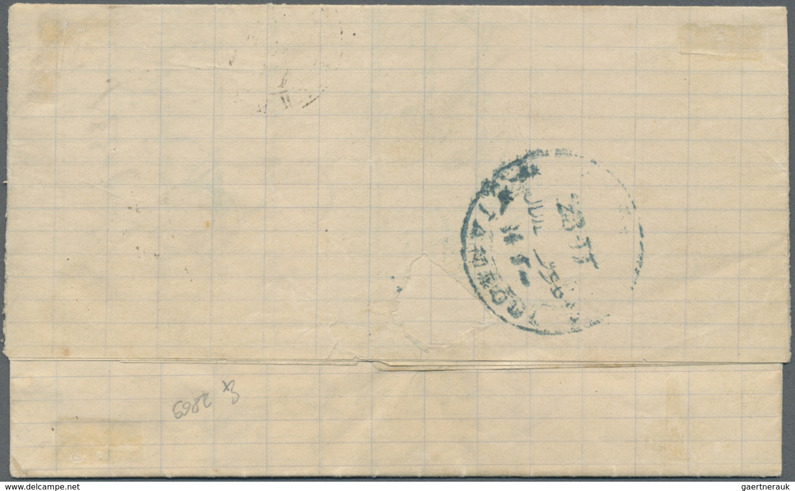 Br Griechenland - Stempel: Mytilene -1881. Envelope Addressed To Constantinople Yvert 44, 10p Black/ros - Marcophilie - EMA (Empreintes Machines)