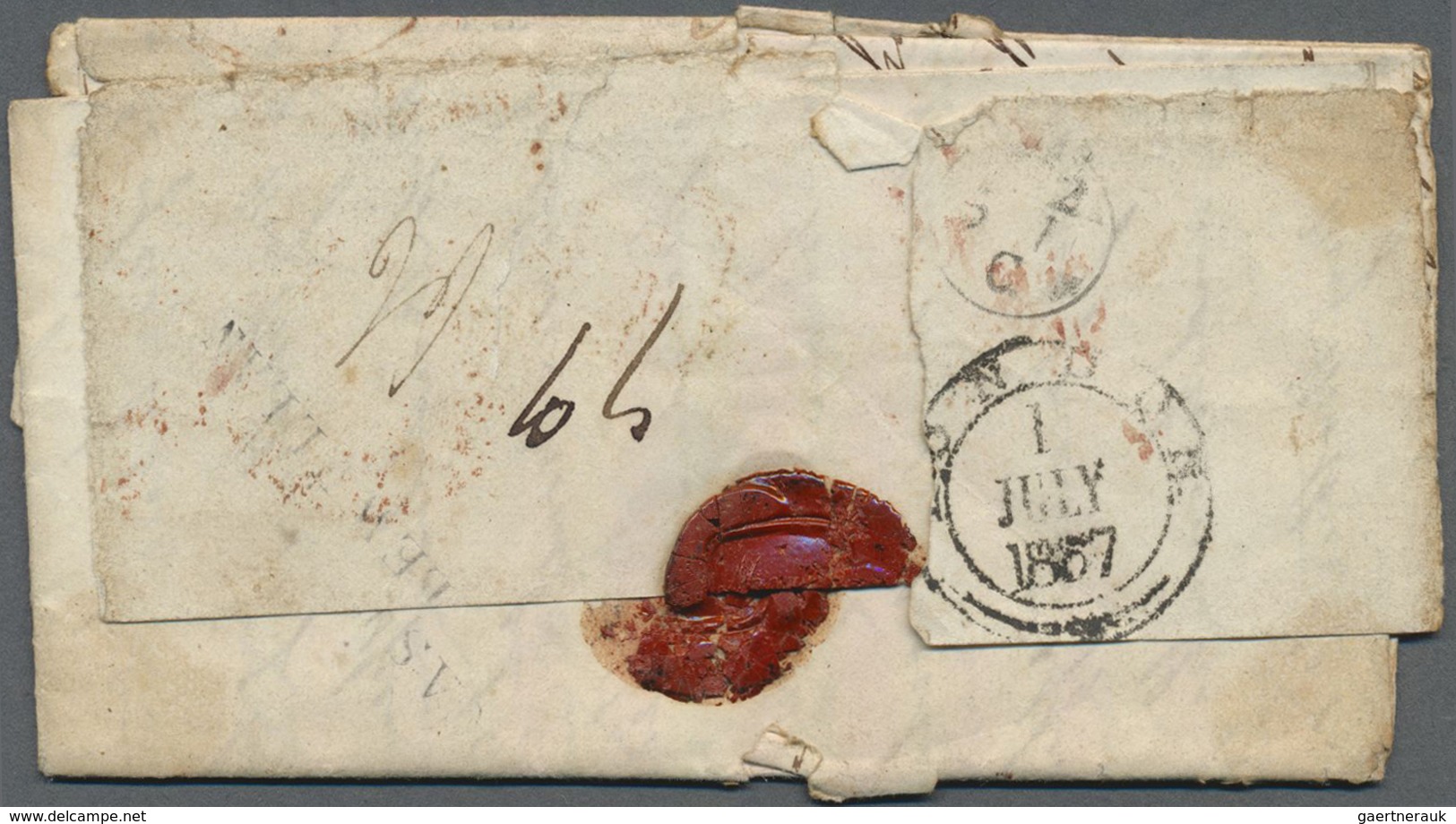 Br Großbritannien - Vorphilatelie: 1837, Folded Entire Letter To Cologne With Red Double Cds "ANGLETERR - ...-1840 Préphilatélie