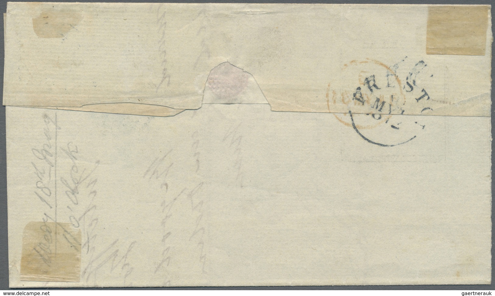 Br Großbritannien: 1842. Folded Envelope Addressed To London Bearing SG 8, 1d Brown Imperf Tied By Blue - Autres & Non Classés