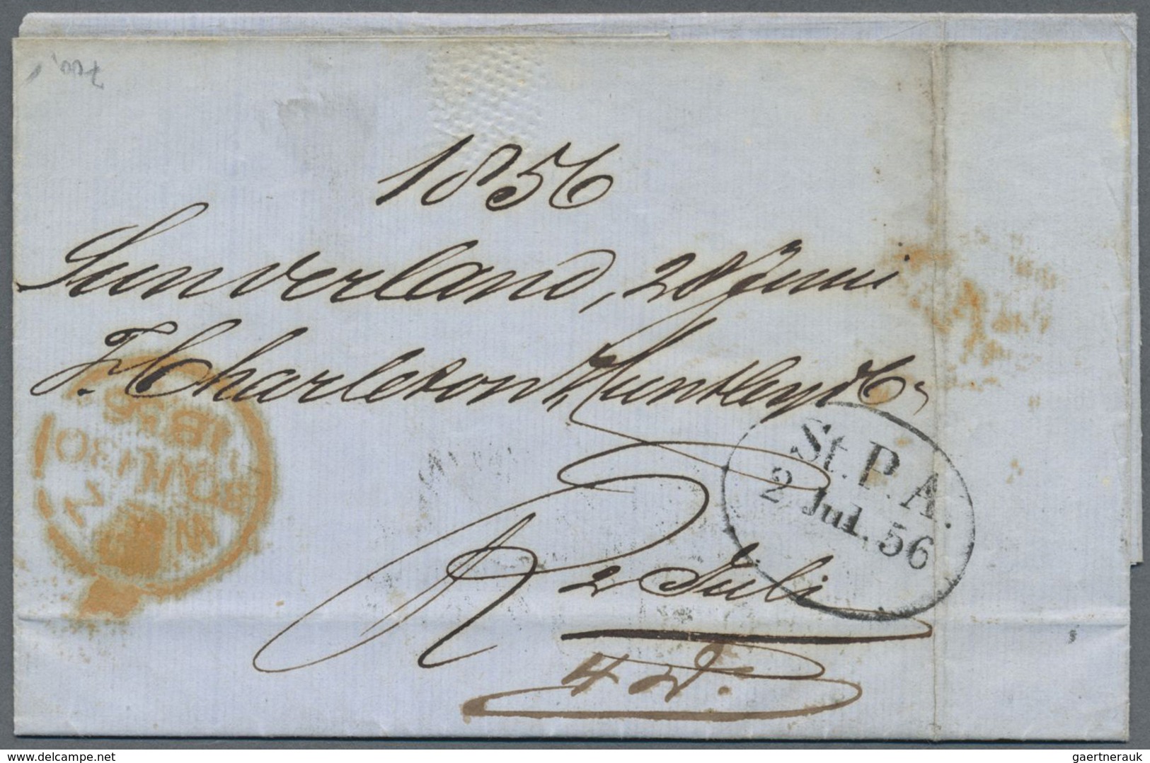 Br Großbritannien: 1855, 2 Pence Blue , Perf. K 14, Two Pairs (DK-DL / EK-EL) With Significantly Horizo - Autres & Non Classés