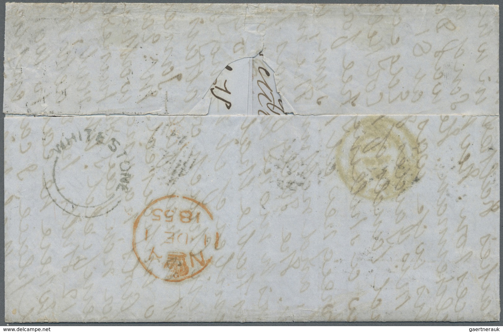 Br Großbritannien: 1853/1855: A Cover And A Letter To India Both Franked By Embossed 1847-55 1s. Green, - Autres & Non Classés