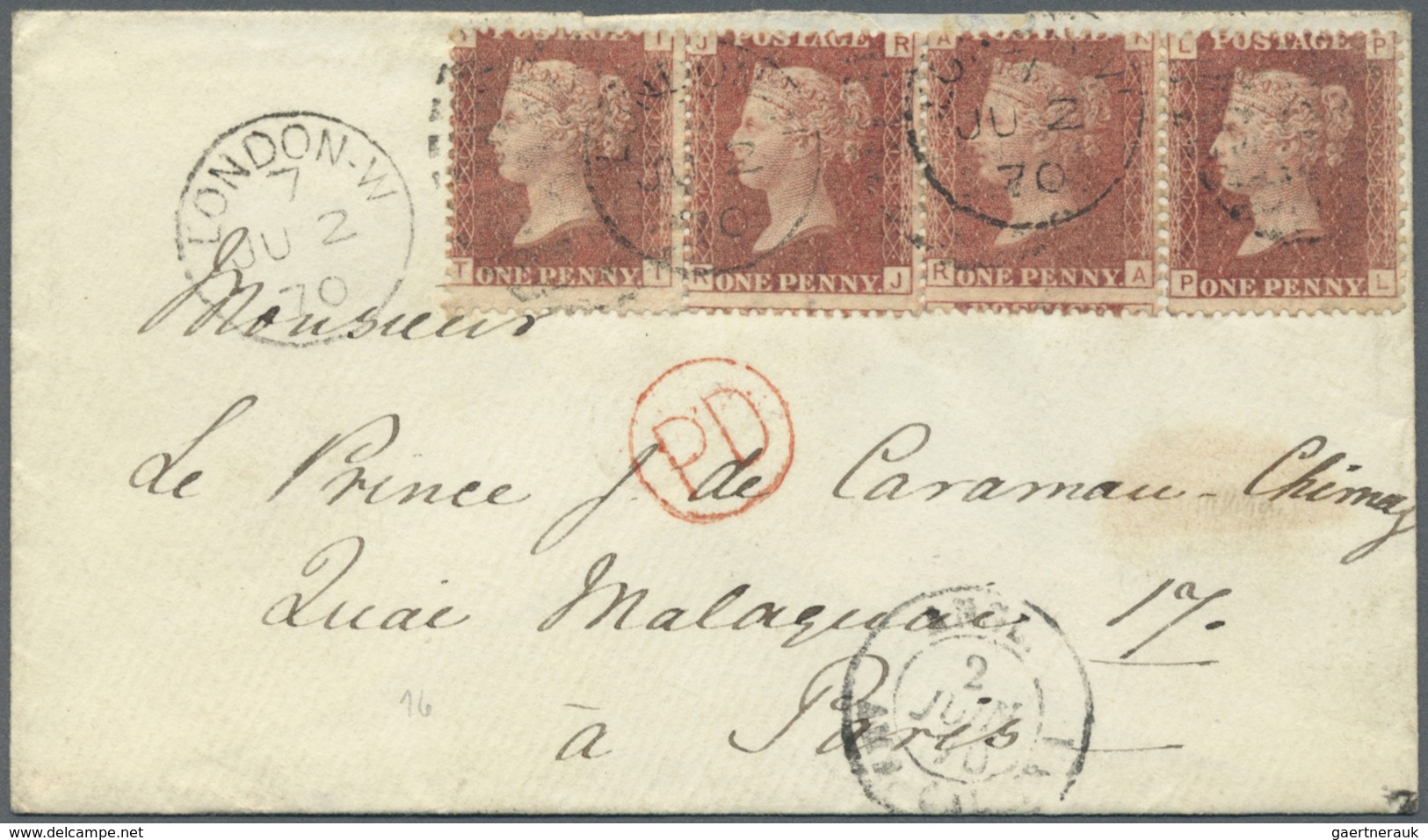 Br Großbritannien: 1866/1870, Three Highly Attractive Entires Sent From London To Coblenz And Heilbronn - Autres & Non Classés