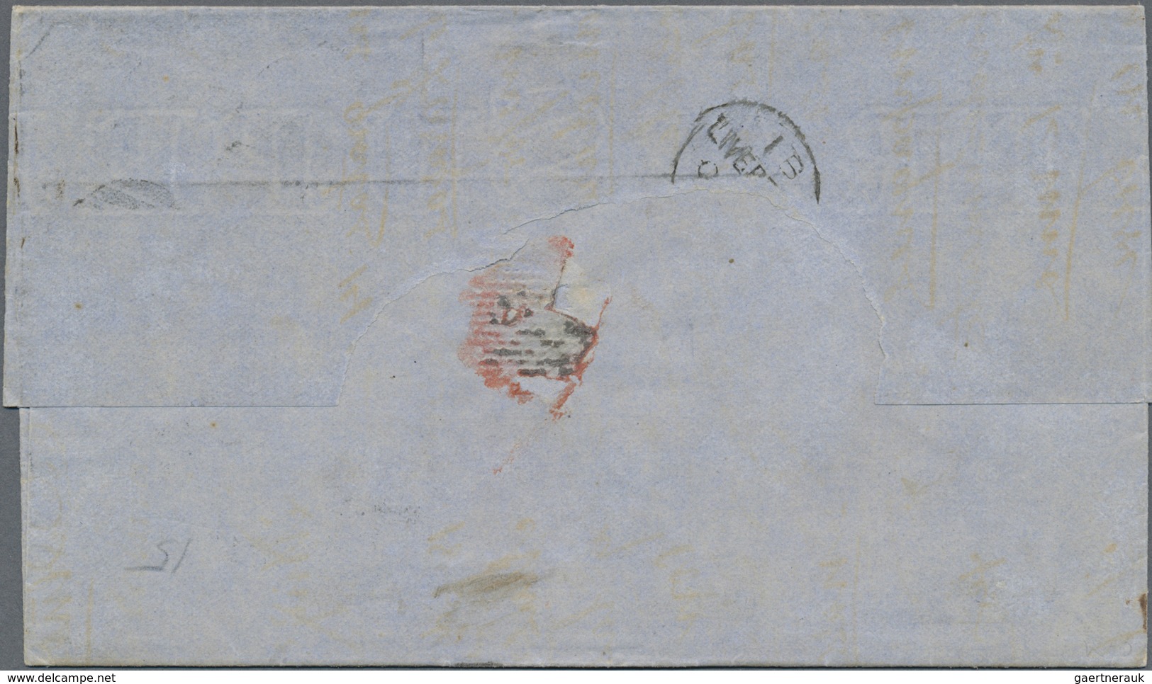 Br Großbritannien: 1873, A Stripe Of FOUR Of QV 6 D Deep-grey Plate 15 On Folded Entire Letter From "MA - Autres & Non Classés