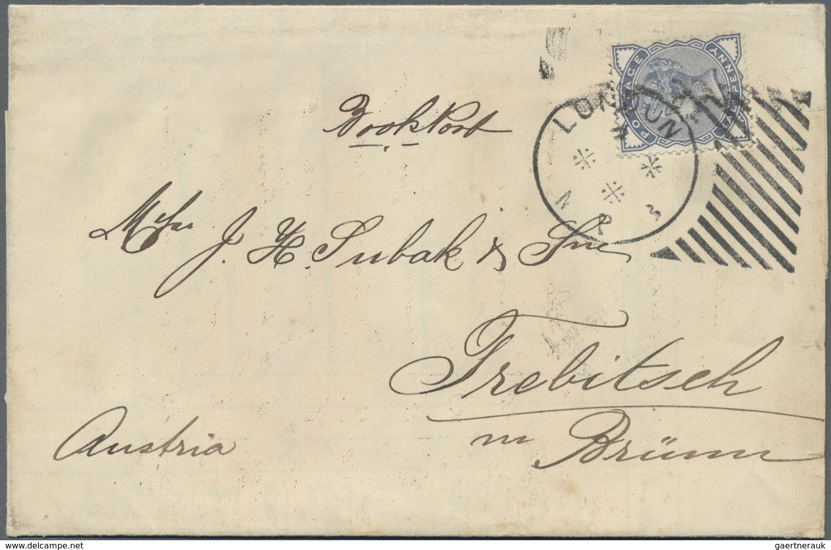 Br/GA Großbritannien: 1881 Ca., Two Preprinted "Bookpost" Envelopes And Postal Stationery Wrapper With "DA - Autres & Non Classés