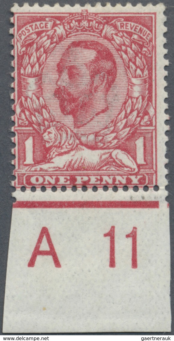 ** Großbritannien: 1911, 1d. Carmine-red, Wm Crown, Die 1A, Showing Variety "Pale Area By Lion's Paws" - Autres & Non Classés