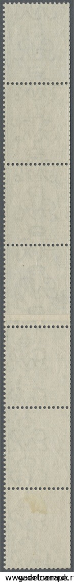 **/* Großbritannien: 1912, 1d. Pale Green/1d. Green, Coil Strip Of Seven, Upper Four Stamps In "pale Gree - Autres & Non Classés