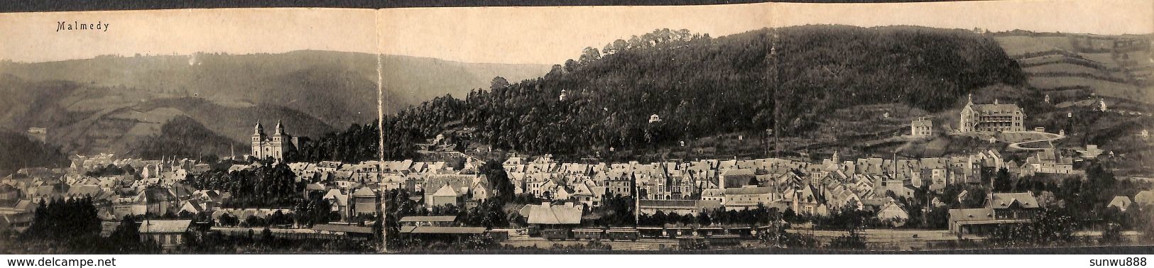 Malmedy - Panorama Totalansicht  Sur 3 Cartes (gare, Train, Stengel & Co) - Malmedy