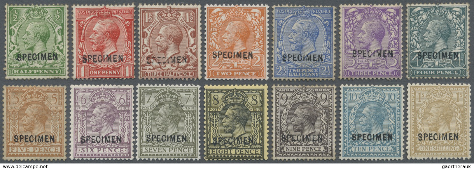 */**/(*) Großbritannien: 1912/1913, KGV Simple Cypher, "Specimen" Overprints Type 26, ½d., 1d., 1½d., 2d., 2½ - Autres & Non Classés