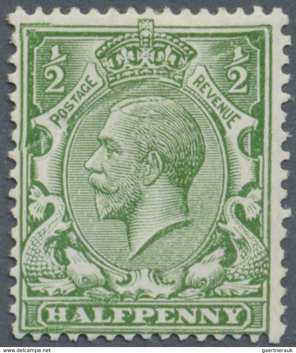 * Großbritannien: 1913, ½d. Green Showing Distinctive Variety "shifted And Partial Double Impression I - Sonstige & Ohne Zuordnung