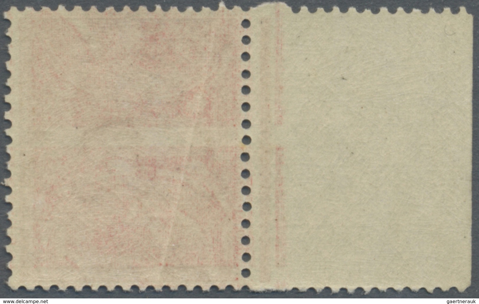 ** Großbritannien: 1913/1918, 1d. Scarlet-vermilion, Left Marginal Copy Showing Variety "printed On Bac - Autres & Non Classés