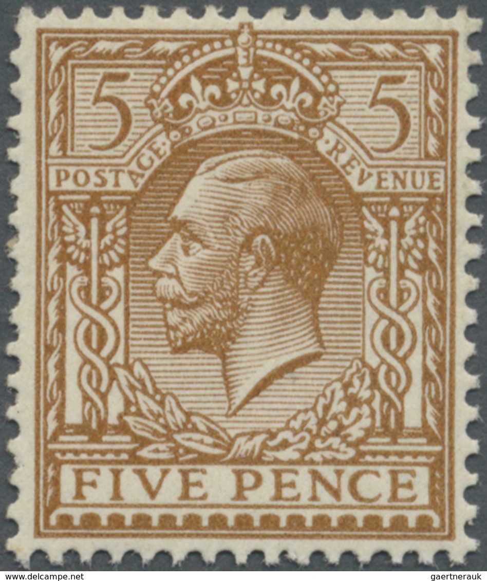 * Großbritannien: 1913, 5d. Yellow-brown, Without Watermark, Mint O.g. With Slight Adhesion Marks. SG - Autres & Non Classés